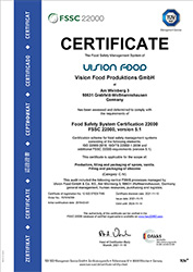 FSSC Certificate Vision Food